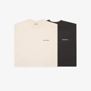2 Pack Distressed Basic Tees - Vintage Black & Cream