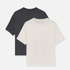 2 Pack Retroblend Tees - Charcoal & Bone